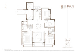 金宸熙苑4室2厅1厨2卫建面147.0㎡