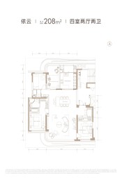 JFC星辰4室2厅1厨2卫建面208.0㎡