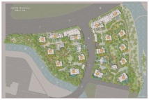 明湖之心·半岛项目鸟瞰楼栋分布效果图
