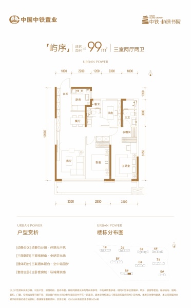 太原中铁·屿逸书院5室2厅2卫1厨99.00㎡户型图-太原房天下