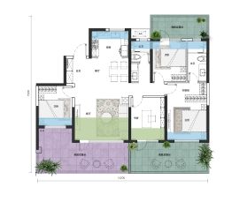 白桦林溿4室2厅1厨2卫建面125.0㎡