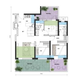 白桦林溿3室2厅1厨2卫建面89.0㎡