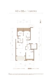绿城·朗月和风3室2厅1厨2卫建面88.0㎡