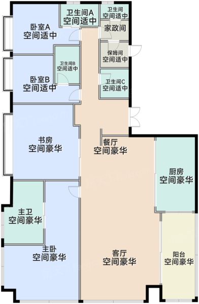 深圳深圳湾澐玺4室2厅4卫1厨295.00㎡户型图-深圳房天下