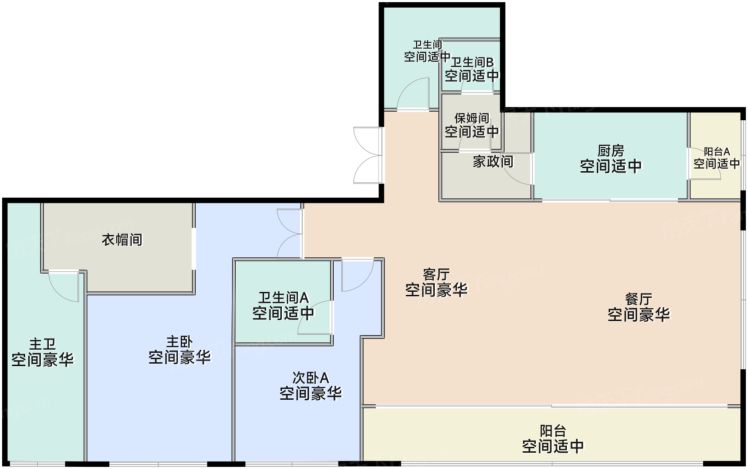 深圳GCC联泰超总湾2室2厅3卫1厨304.00㎡户型图-深圳房天下