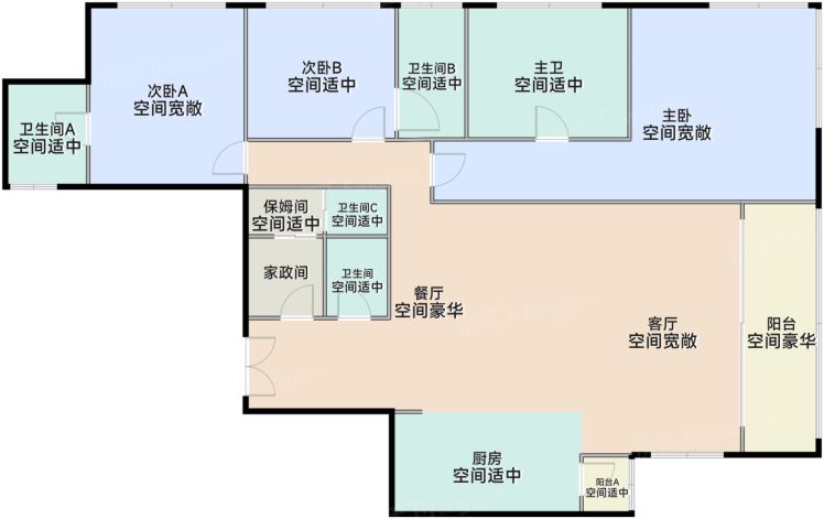 深圳GCC联泰超总湾3室2厅4卫1厨327.00㎡户型图-深圳房天下