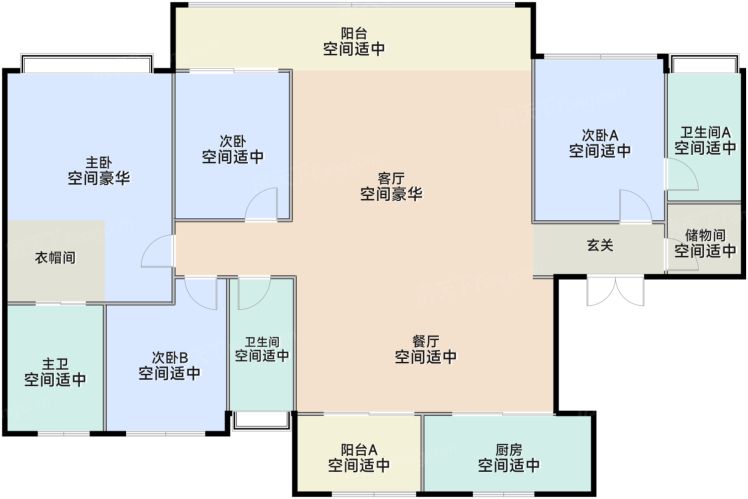 海南中海南海叁號院4室2厅3厨239.00㎡户型图-海南房天下