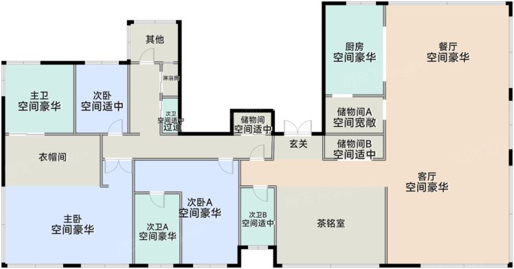 长沙麓谷城市公园5室2厅4卫304.00㎡户型图-长沙房天下