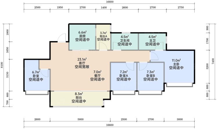 重庆中建·光屿|云麓4室2厅2卫1厨99.00㎡户型图-重庆房天下