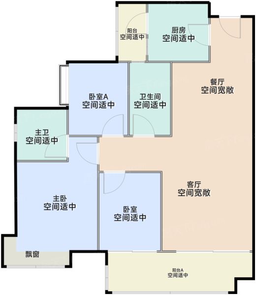 广州广州城投·禧悦府3室2厅2卫101.00㎡户型图-广州房天下