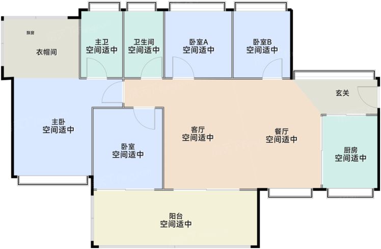 广州万科黄埔新城4室2厅2卫125.00㎡户型图-广州房天下
