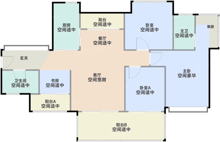 广州万科黄埔新城4室2厅2卫114.00㎡户型图-广州房天下