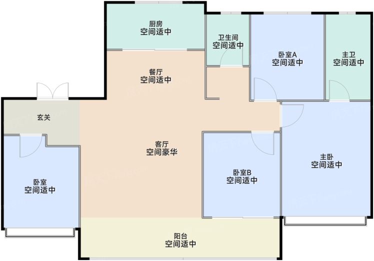 济南凤凰路壹号院4室2厅2卫150.00㎡户型图-济南房天下