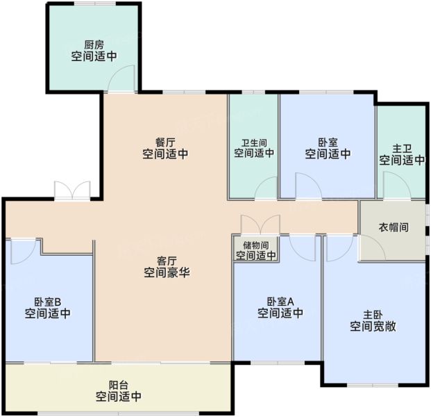 潍坊儒泰正荣府4室2厅2卫171.00㎡户型图-潍坊房天下