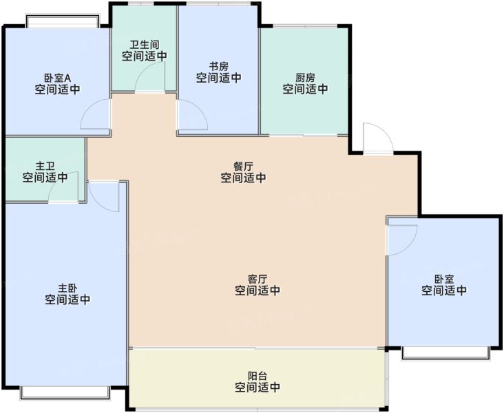 苏州泊印澜庭4室2厅2卫140.00㎡户型图-苏州房天下