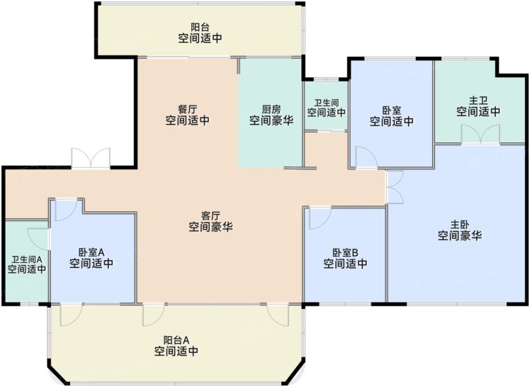 苏州中建太泽之星丨御湖4室2厅3卫240.00㎡户型图-苏州房天下