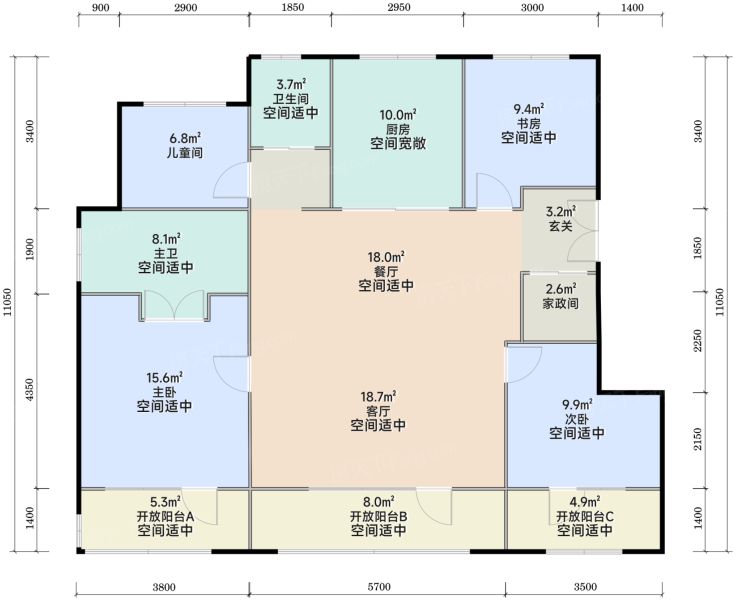 北京北京建工·嘉棠雅序4室2厅2卫1厨139.00㎡户型图-北京房天下