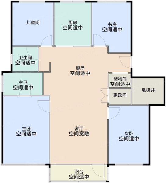 北京保利·璟山和煦4室2厅2卫1厨137.00㎡户型图-北京房天下